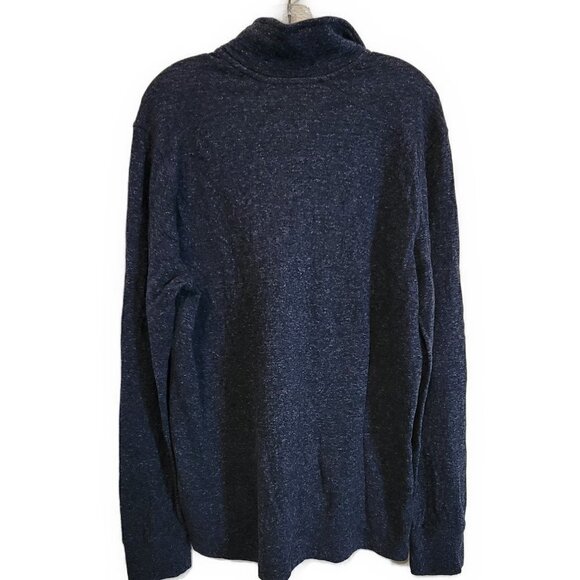 J. Crew 100% Cotton Navy Long Sleeve Quarter Zip Sweater - sz L - Picture 3 of 6